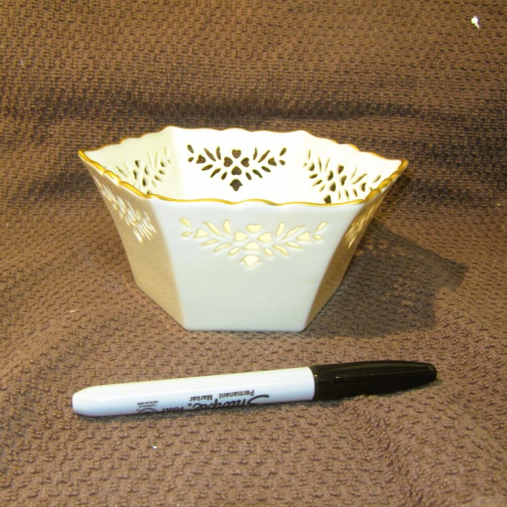 VTG LENOX CHINA SHELBURNE SMALL BOWL W/GOLD RIM